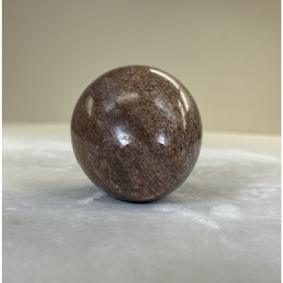 Vintage Marble Stone Apple Paperweight Brass Stem Fruit Teacher Gift Desk Chrty - Picture 6 of 9